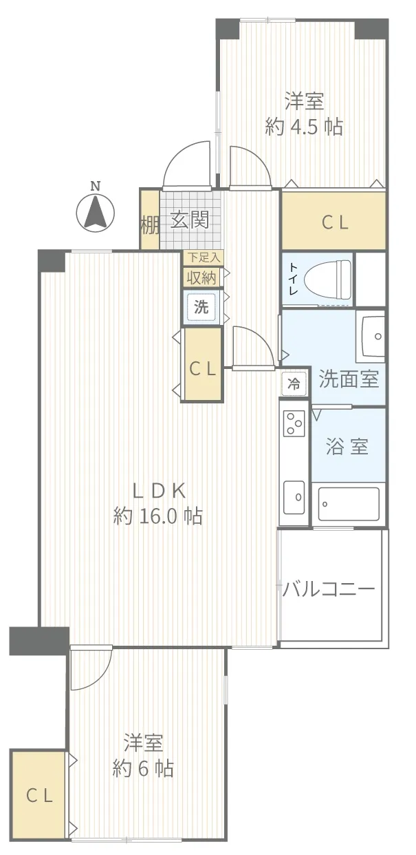 三ッ沢住宅B棟409号室間取り図