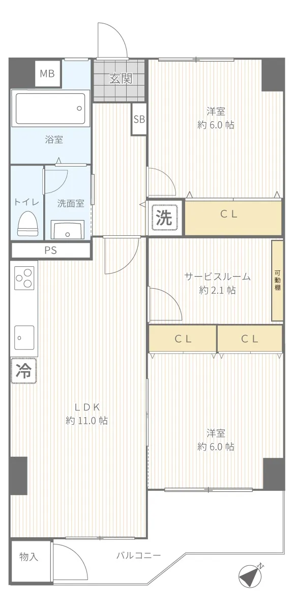 市ドリームハイツ３号棟_104号棟間取図