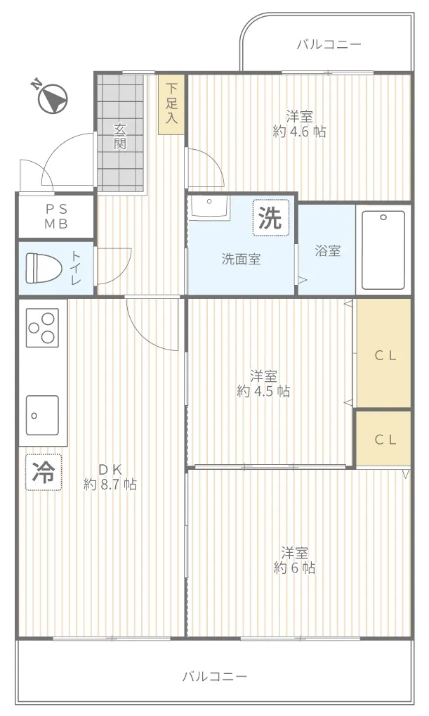 新横浜コート_404号室間取図