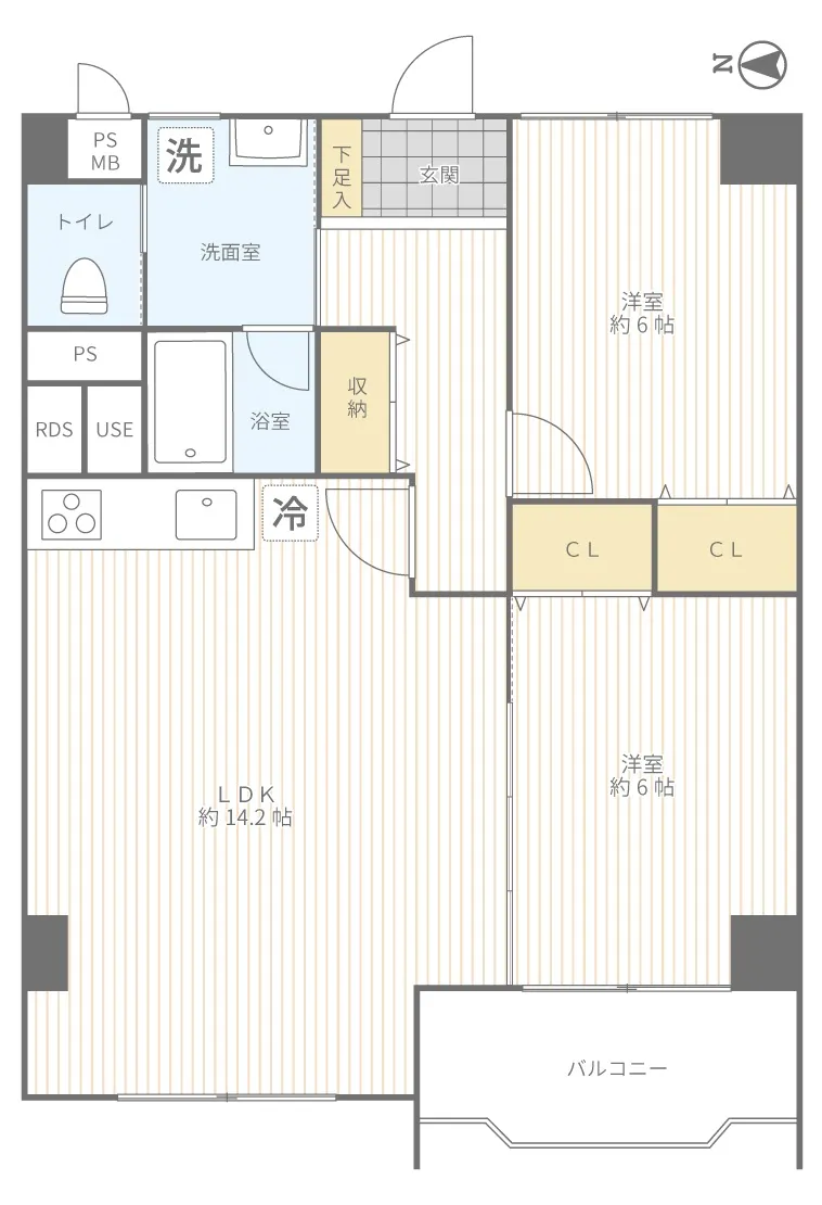 湘南台ニューライフ505号室間取り図