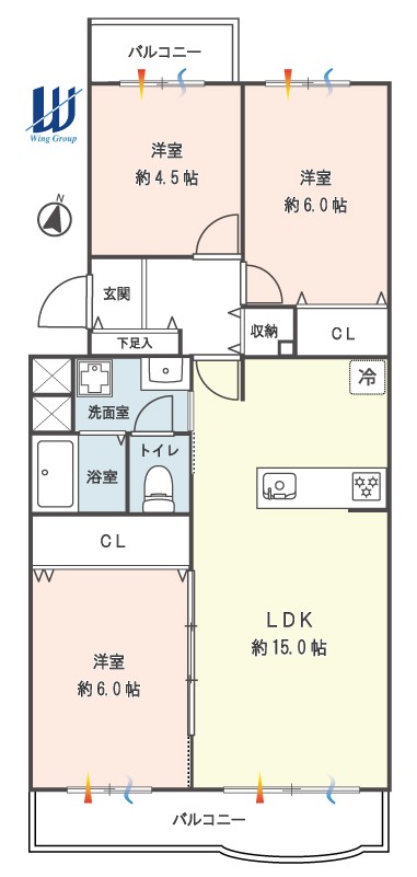 260829ポータル用[間取]恒陽藤沢マンションB棟509号室