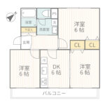 中野島住宅1号棟403号室間取り図(2)2